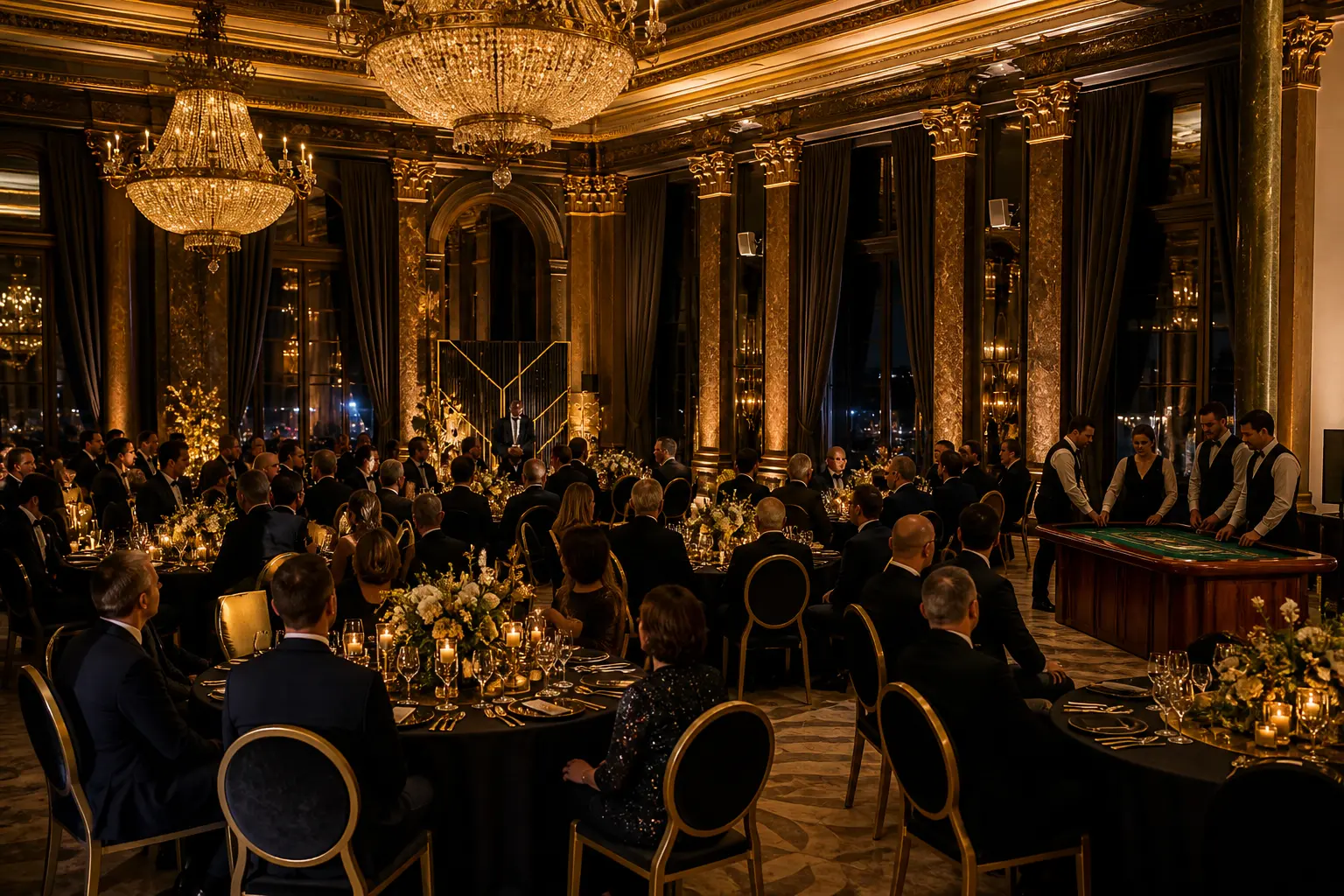 Elegancka gala firmowa w Warszawie podczas części oficjalnej